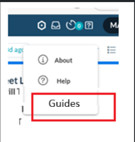 Image of the Guides option in Help Menu