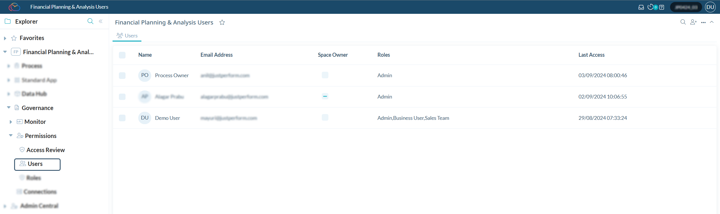 Image of the Users  page