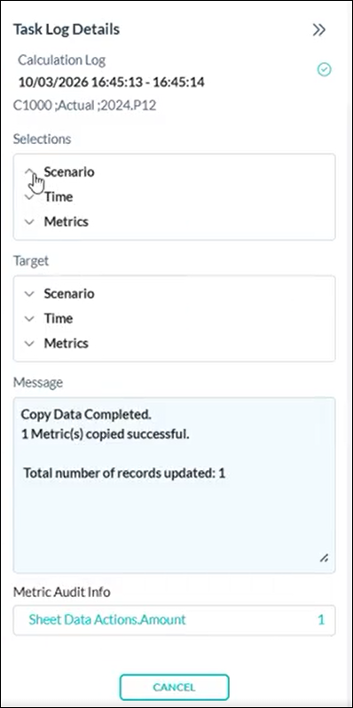 Task Log Details