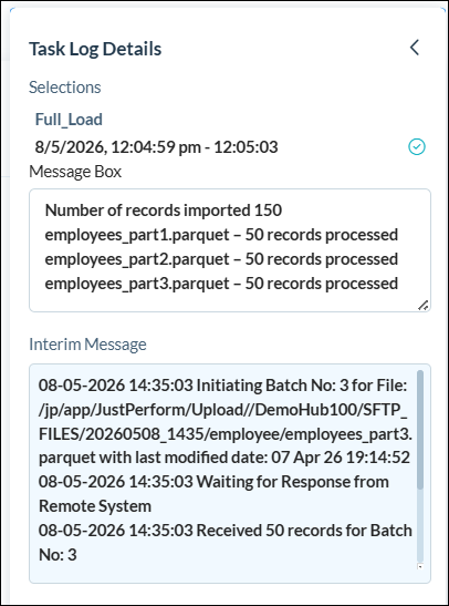 Task Log Details for SFTP Remote Table Logging Enhancement