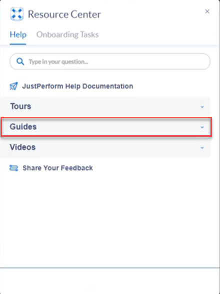 Image of resources in the WalkMe pop-up